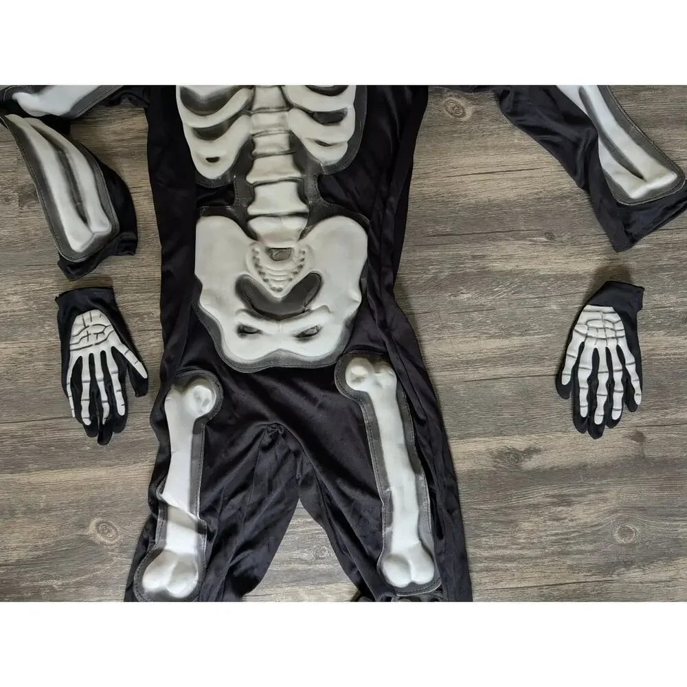 Morph Glow In The Dark Skeleton Kids Halloween Costume Size M 7-9 Years